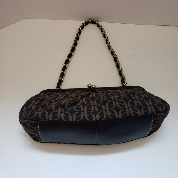 Fossil Initial Handbag with Kiss Lock and Leather Chain Strap - Picture 2 of 11